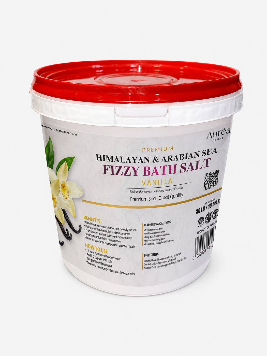 Premium Himalayan & Refined Sea Salt Fizzy Bath Blend – 30 lb Bucket