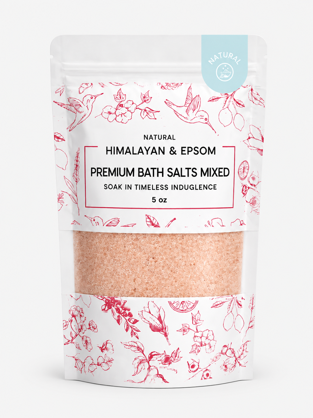 Premium Himalayan & Epsom Bath Salt – 5 oz 48 Pouches/Case