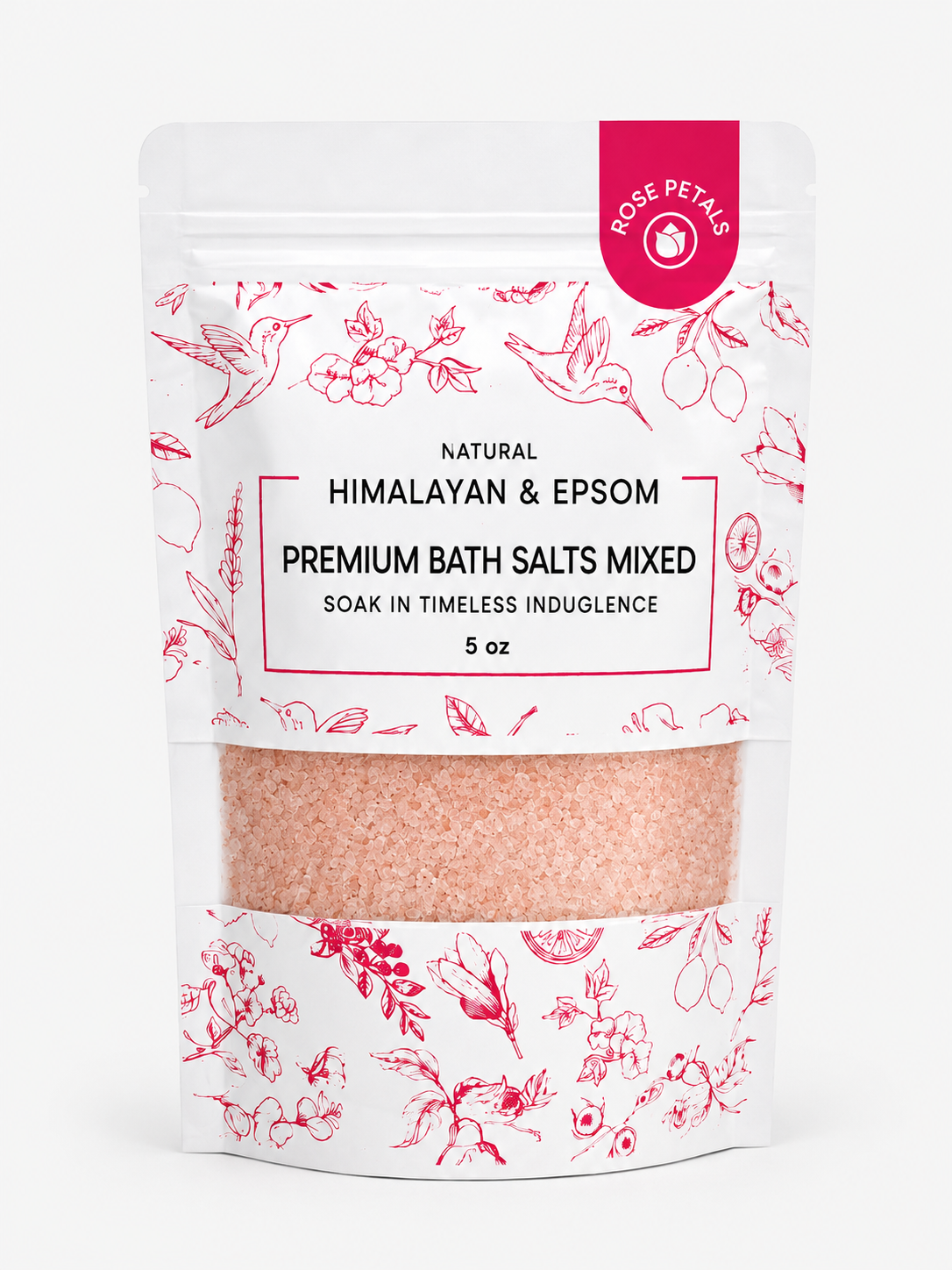 Premium Himalayan & Epsom Bath Salt – 5 oz 48 Pouches/Case