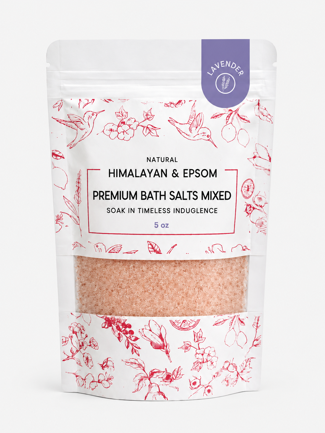 Premium Himalayan & Epsom Bath Salt – 5 oz 48 Pouches/Case
