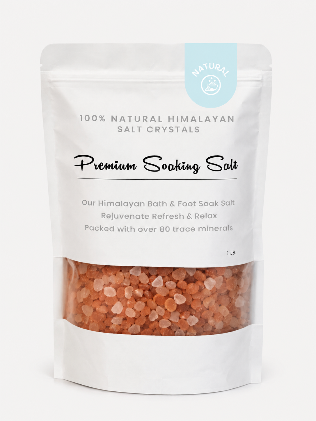 Premium Natural Himalayan Bath Salt Crystals – 1 lb 24 Pouches/Case