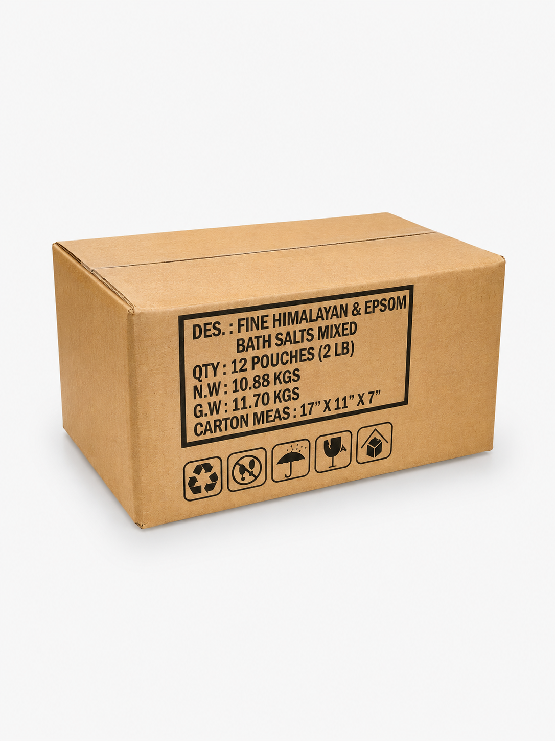 Premium Himalayan & Epsom Bath Salt Mixed – 2 lb, 12 Pouches/Case