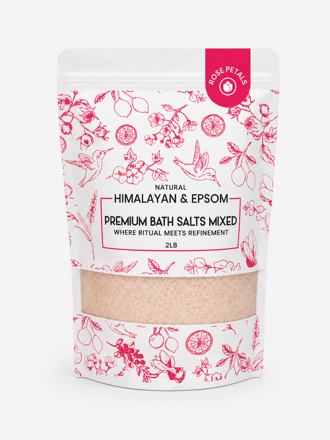 Premium Himalayan & Epsom Bath Salt Mixed – 2 lb, 12 Pouches/Case