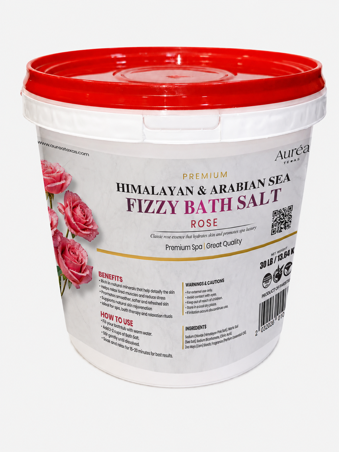 Premium Himalayan & Refined Sea Salt Fizzy Bath Blend – 30 lb Bucket