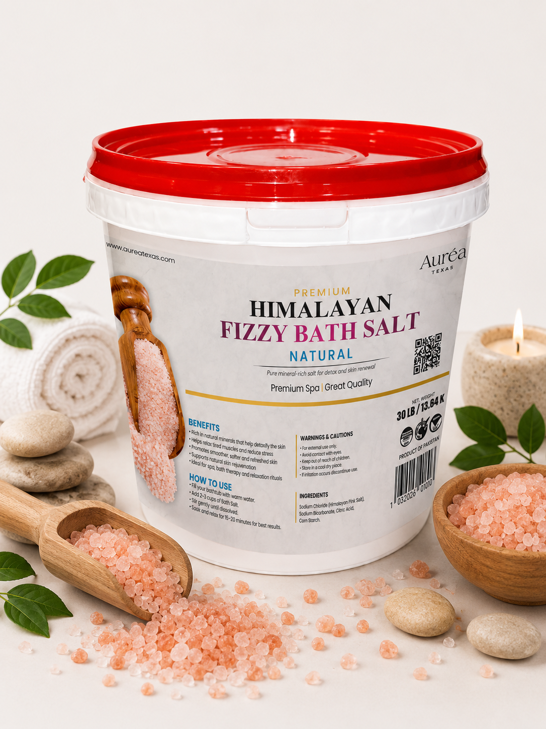 Premium Himalayan Fizzy Bath Salt – 30 lb Bucket