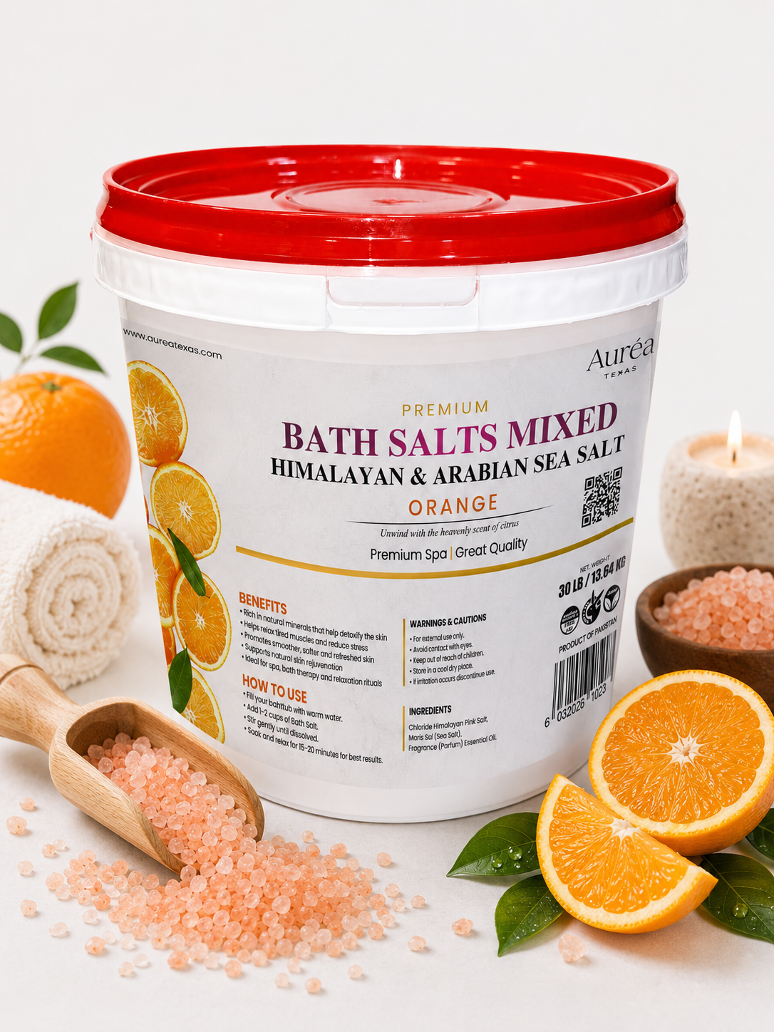 Premium Himalayan & Non-Refined Sea Salt Bath Mixed – 30 lb Bucket