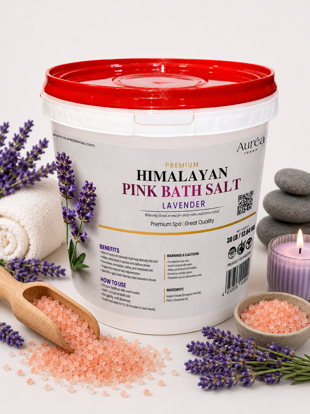 Premium Himalayan Pink Bath Salt – 30 lb Bucket