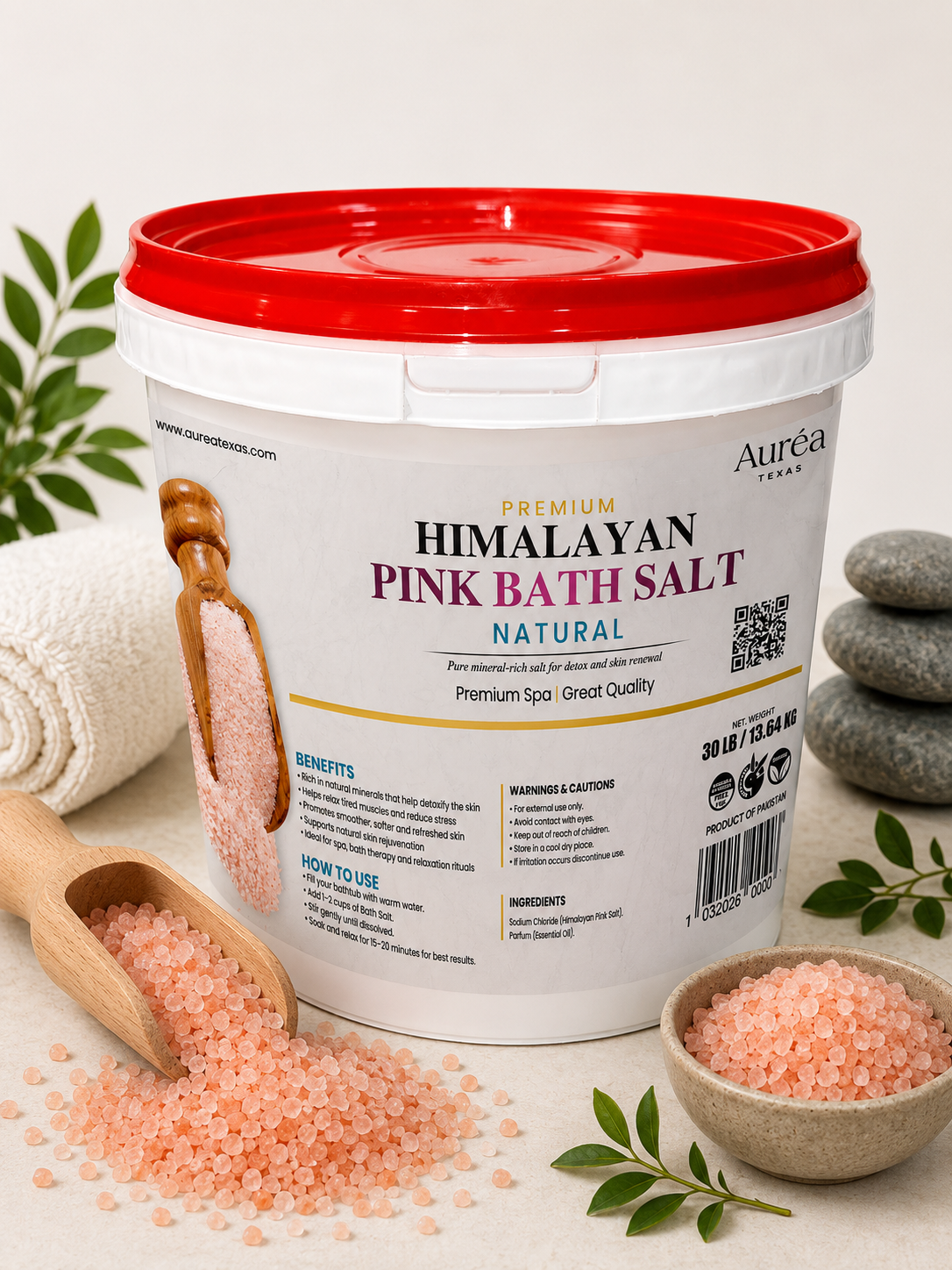 Premium Himalayan Pink Bath Salt – 30 lb Bucket
