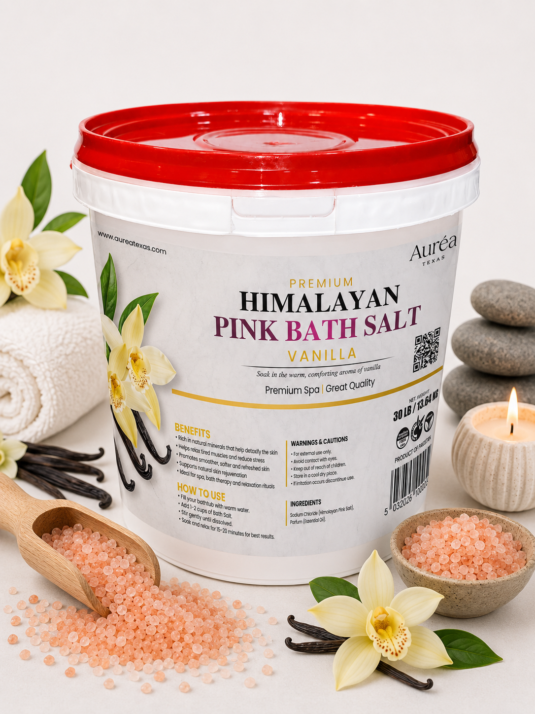 Premium Himalayan Pink Bath Salt – 30 lb Bucket
