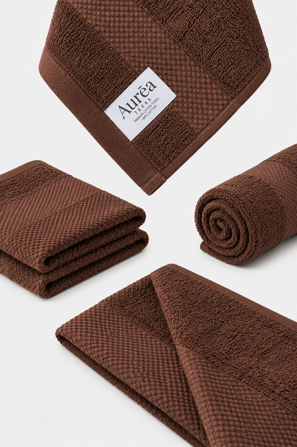 Premium Warm Walnut Brown Hand Towel – 3.5 lb (16 x 29) | 10 Dozen Case