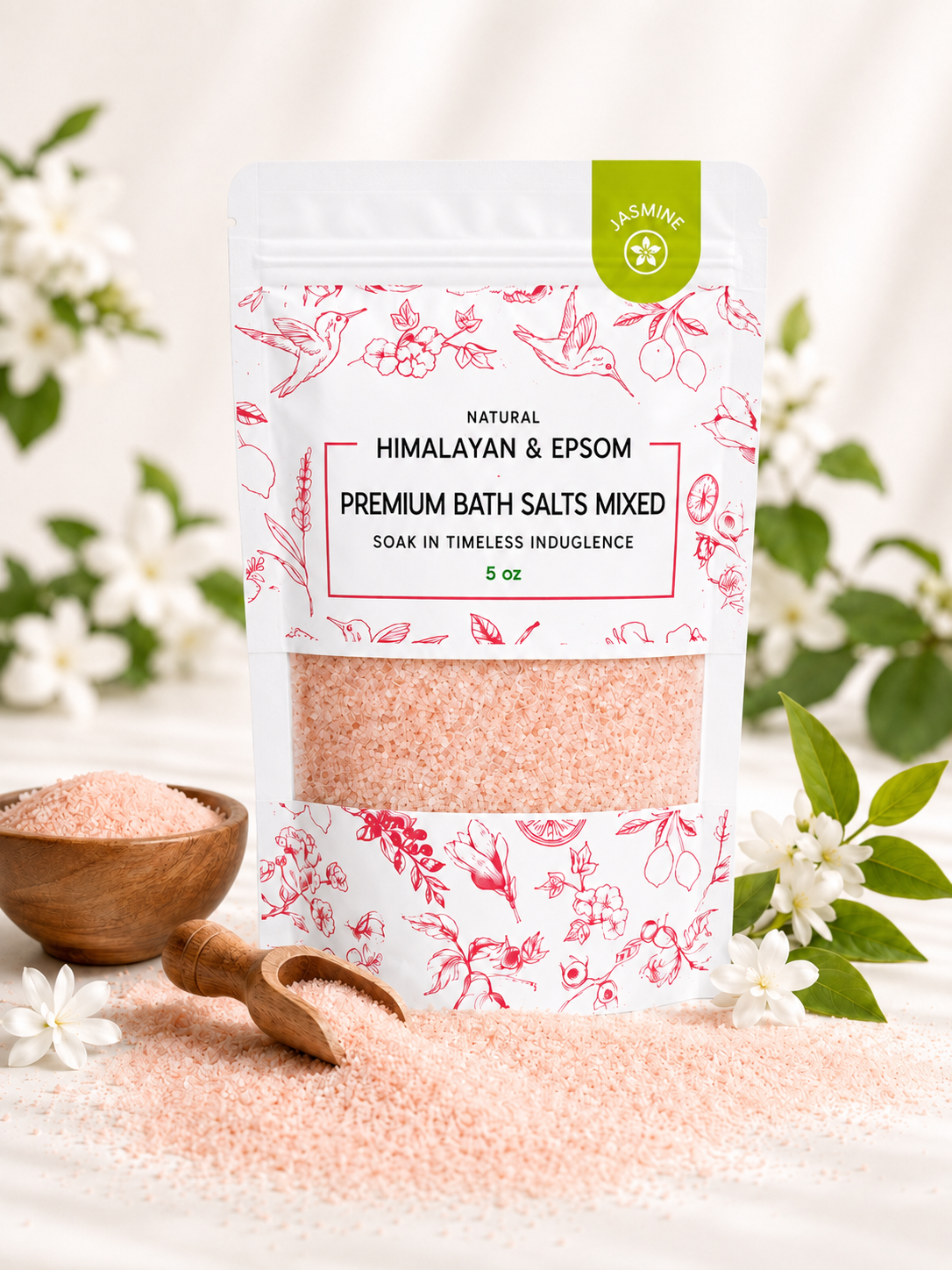 Premium Himalayan & Epsom Bath Salt – 5 oz 48 Pouches/Case