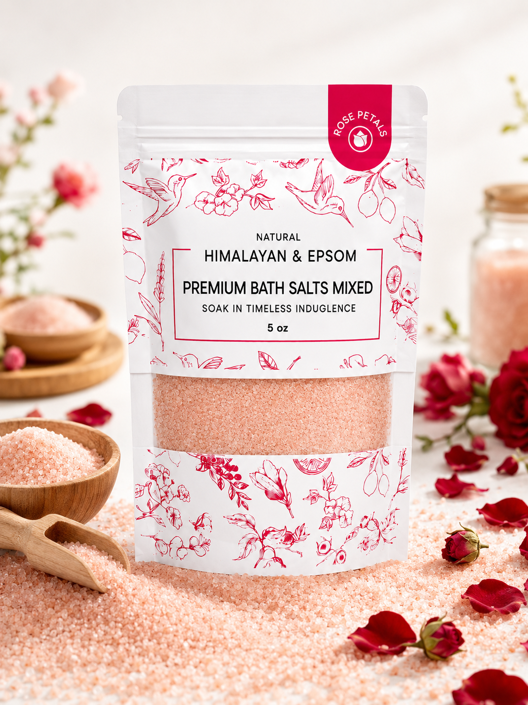 Premium Himalayan & Epsom Bath Salt – 5 oz 48 Pouches/Case