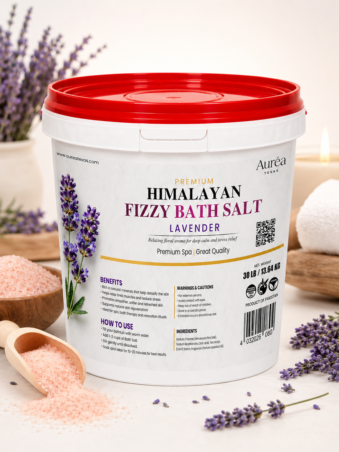 Premium Himalayan Fizzy Bath Salt – 30 lb Bucket