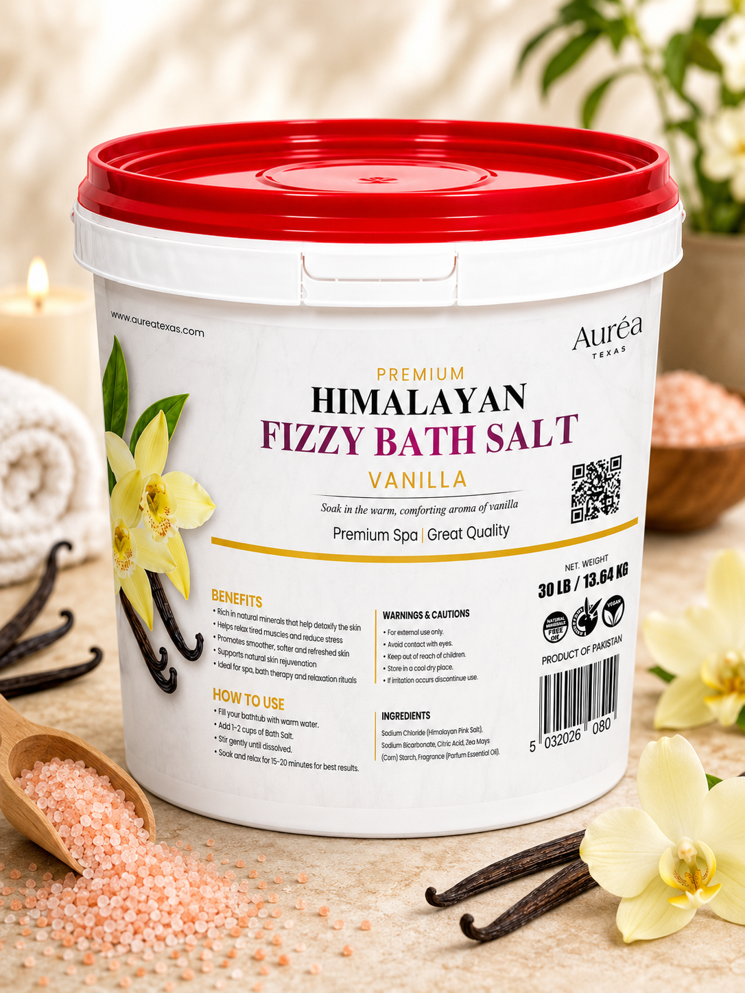 Premium Himalayan Fizzy Bath Salt – 30 lb Bucket