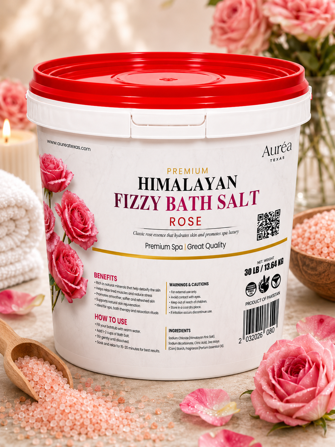 Premium Himalayan Fizzy Bath Salt – 30 lb Bucket