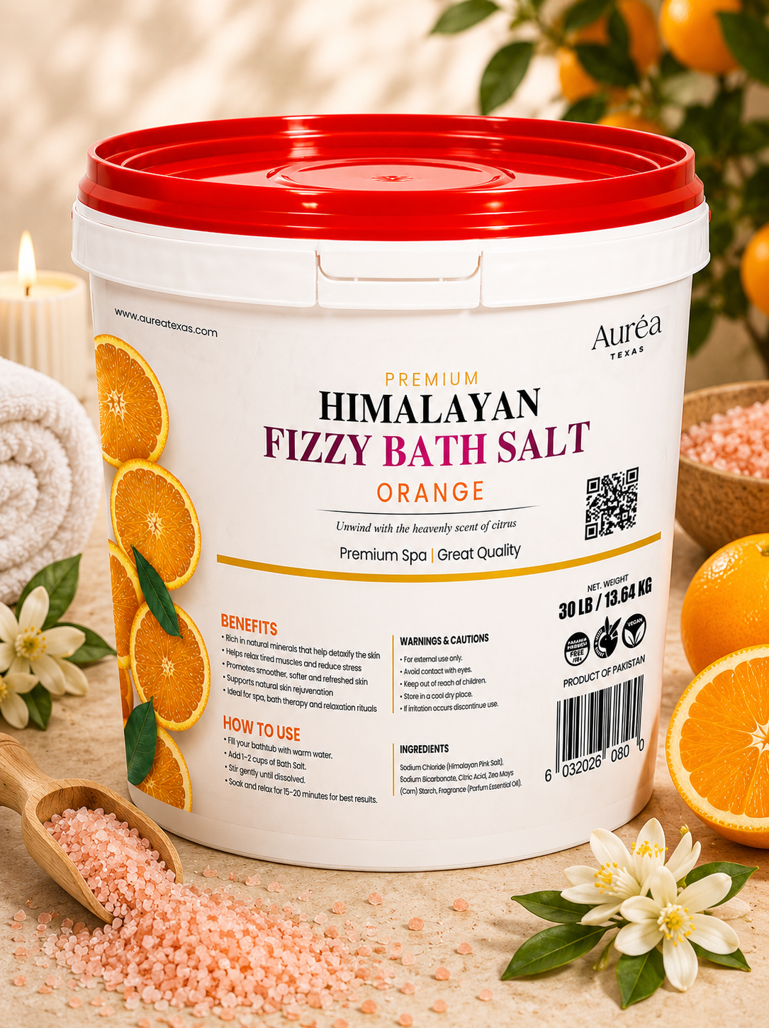 Premium Himalayan Fizzy Bath Salt – 30 lb Bucket