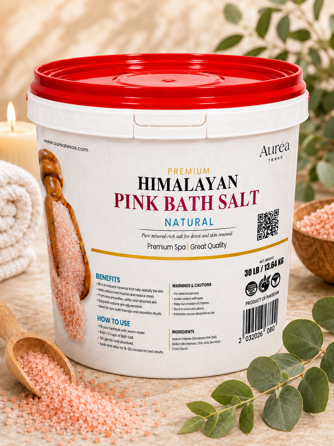 Premium Himalayan Fizzy Bath Salt – 30 lb Bucket