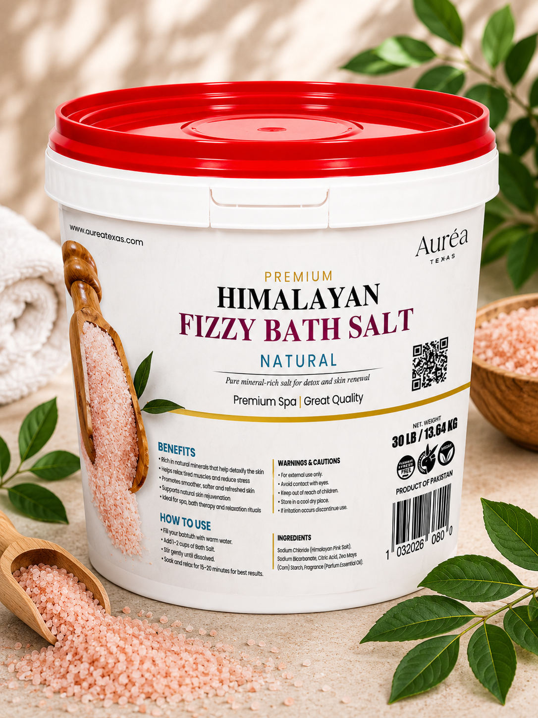 Premium Himalayan Fizzy Bath Salt – 30 lb Bucket