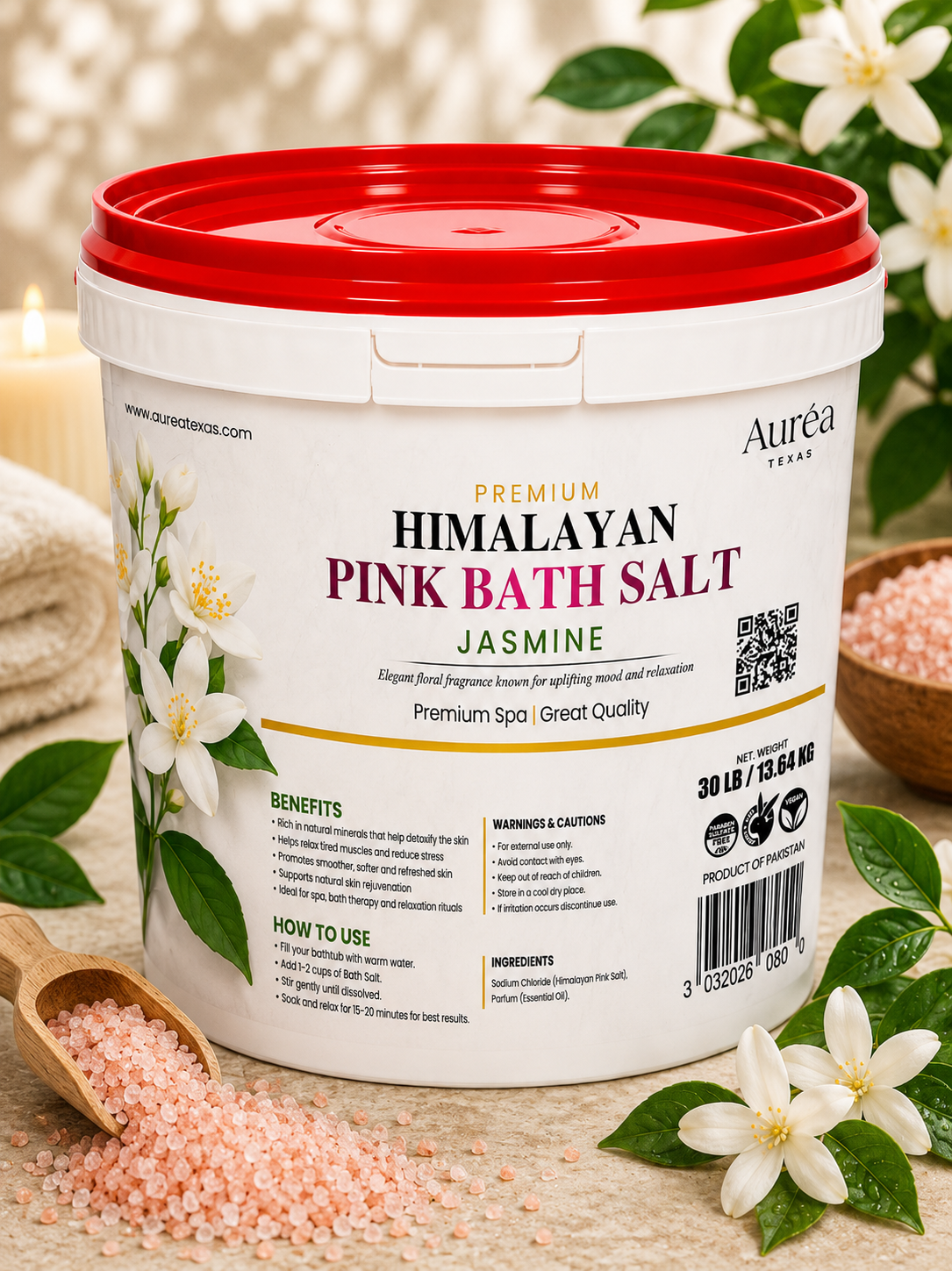 Premium Himalayan Pink Bath Salt – 30 lb Bucket
