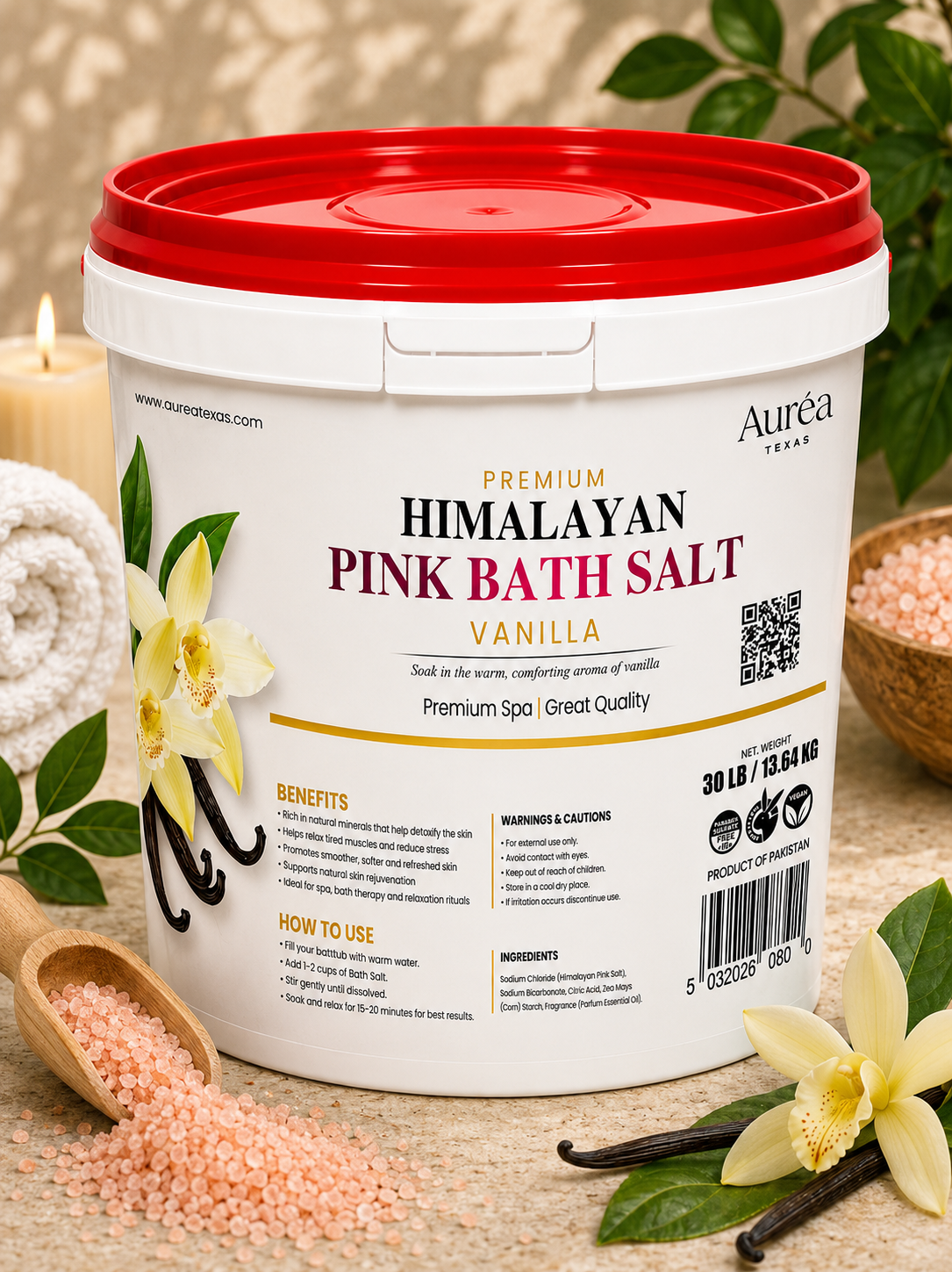 Premium Himalayan Pink Bath Salt – 30 lb Bucket