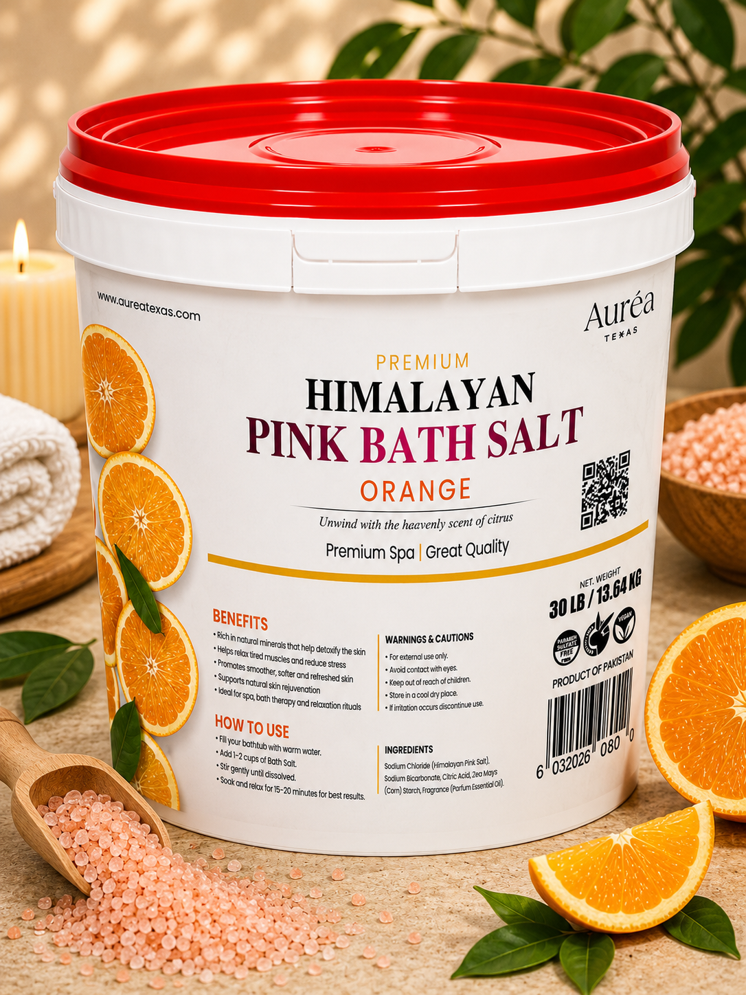 Premium Himalayan Pink Bath Salt – 30 lb Bucket