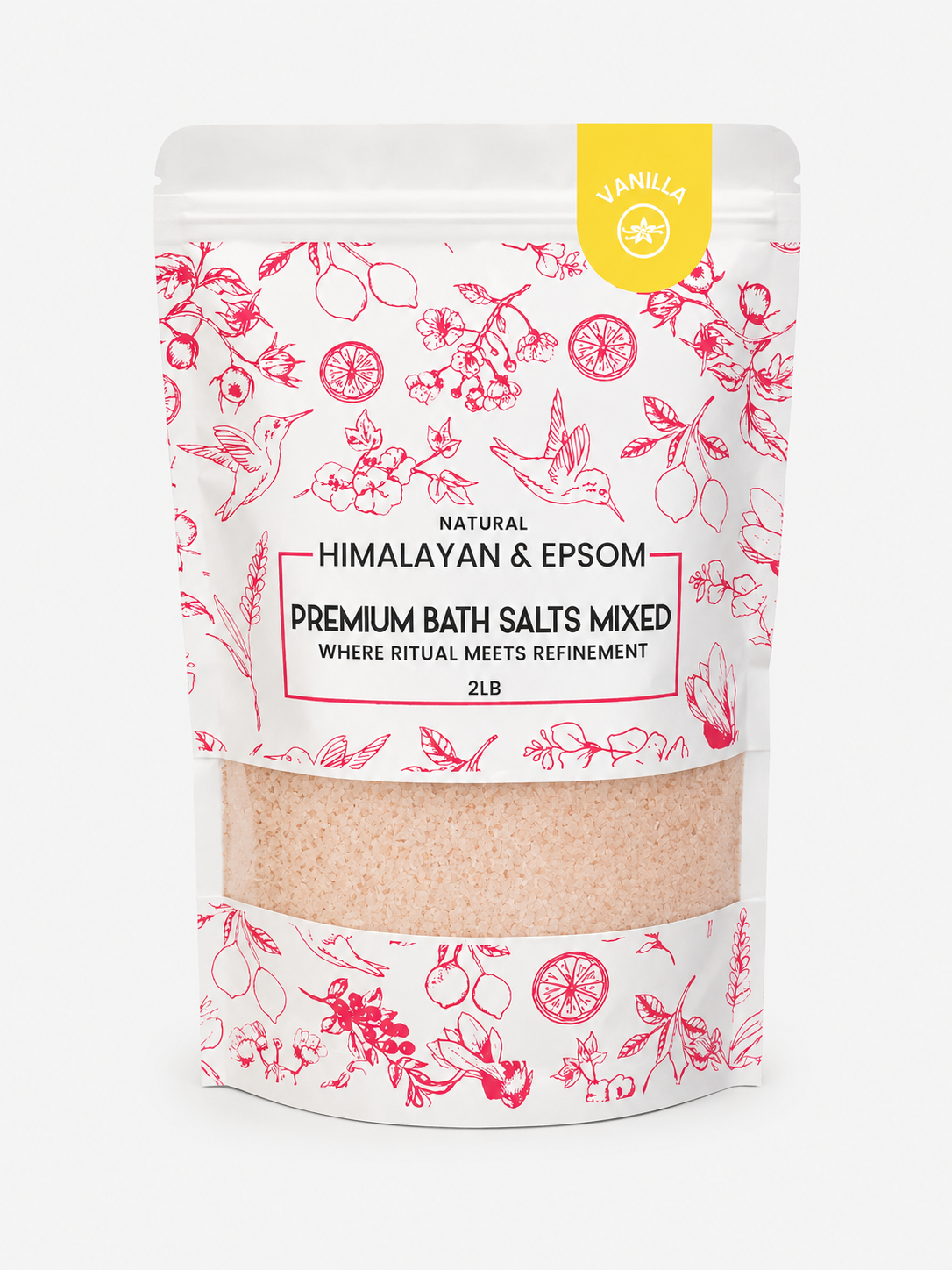 Premium Himalayan & Epsom Bath Salt Mixed – 2 lb, 12 Pouches/Case