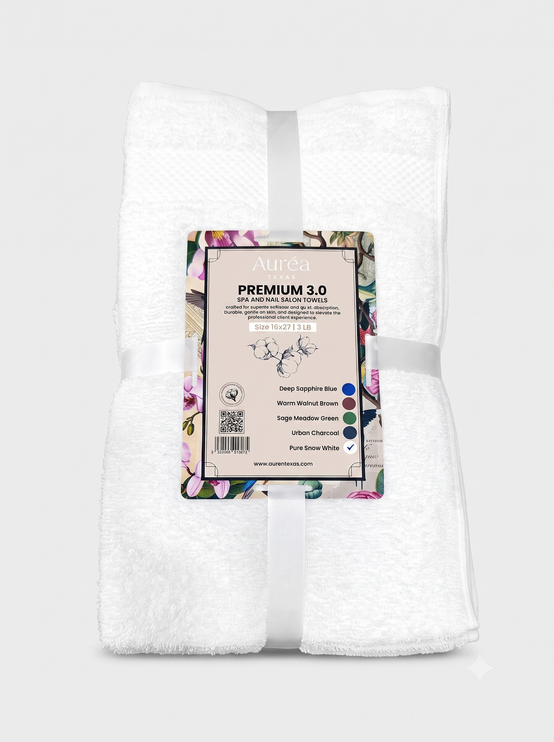 Premium Pure Snow White Hand Towel – 3 lb (16 x 27) | 10 Dozen Case