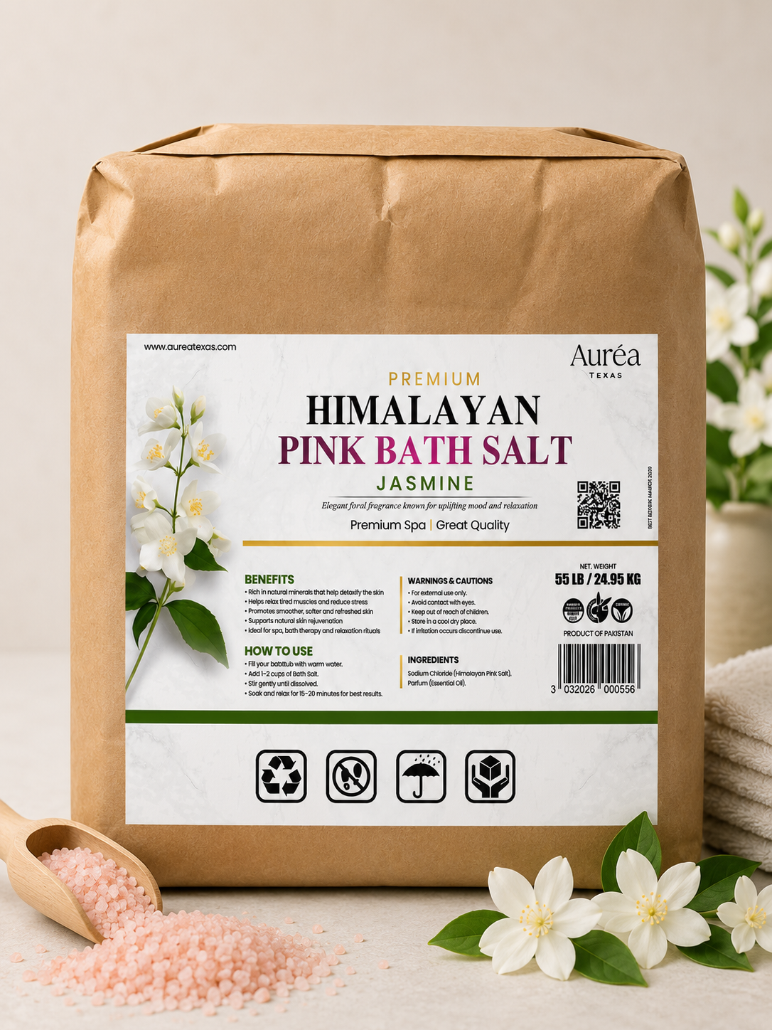 Premium Himalayan & Epsom Bath Salt – 55 lb Bag