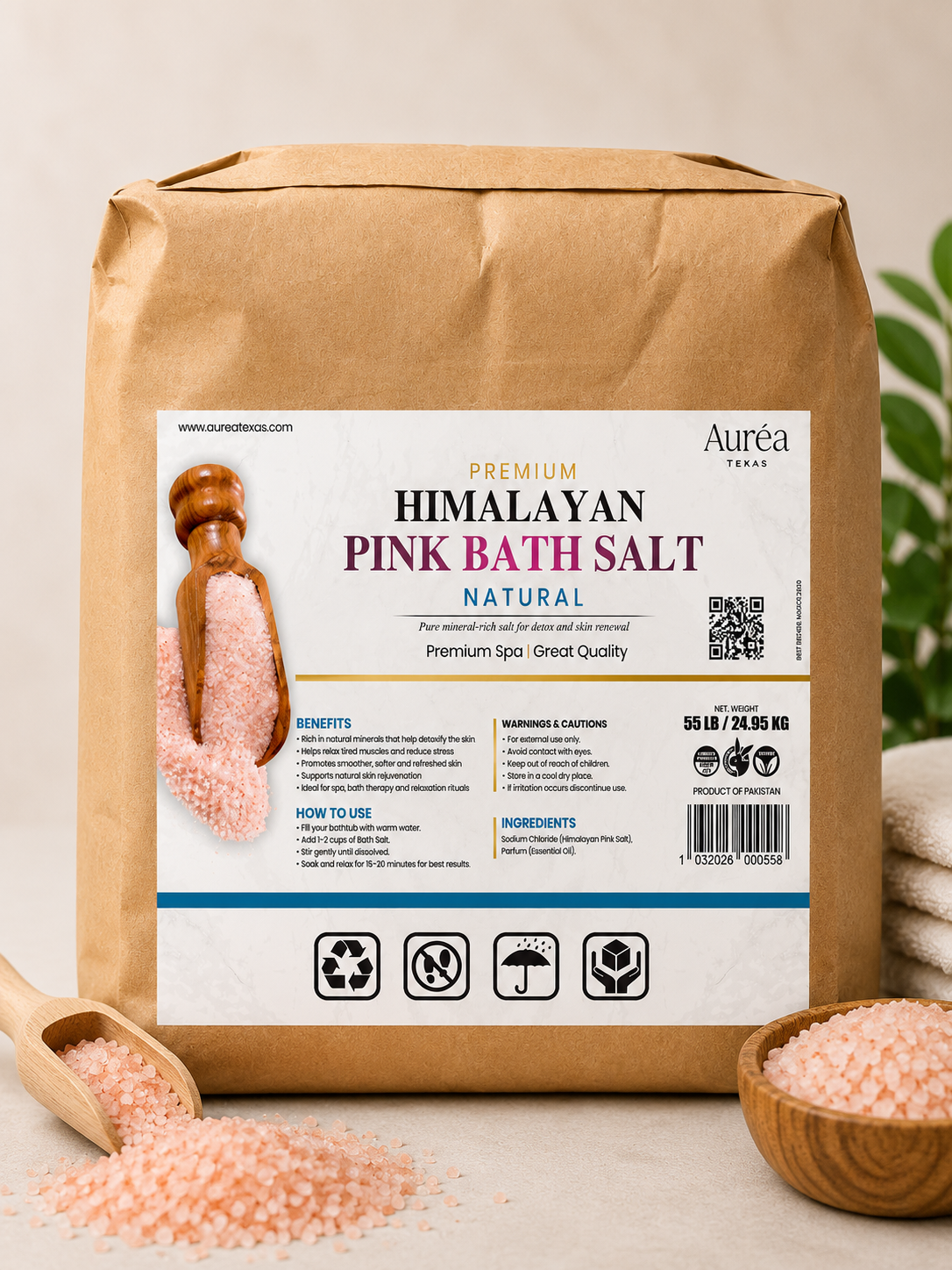 Premium Himalayan & Epsom Bath Salt – 55 lb Bag