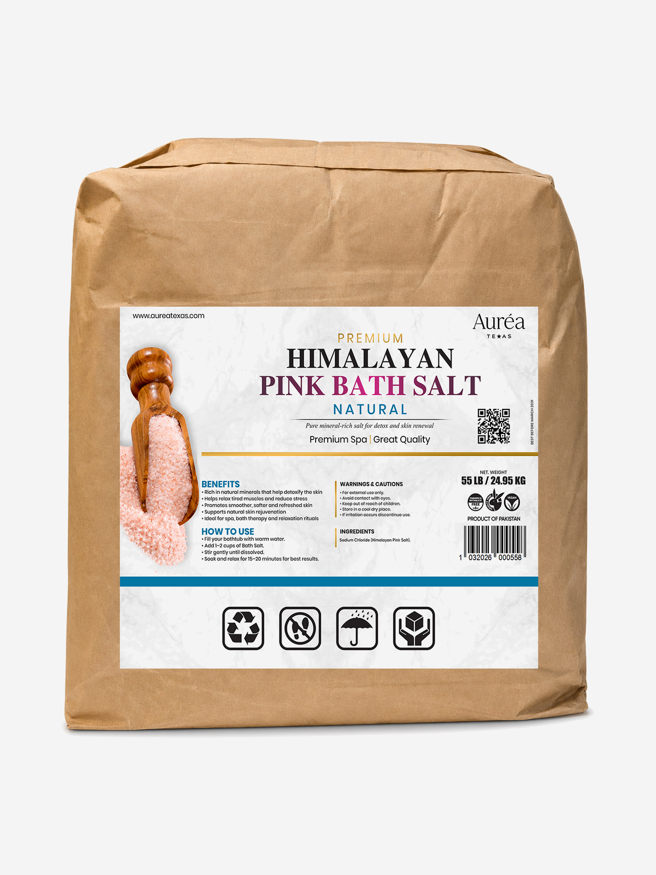 Premium Himalayan & Epsom Bath Salt – 55 lb Bag