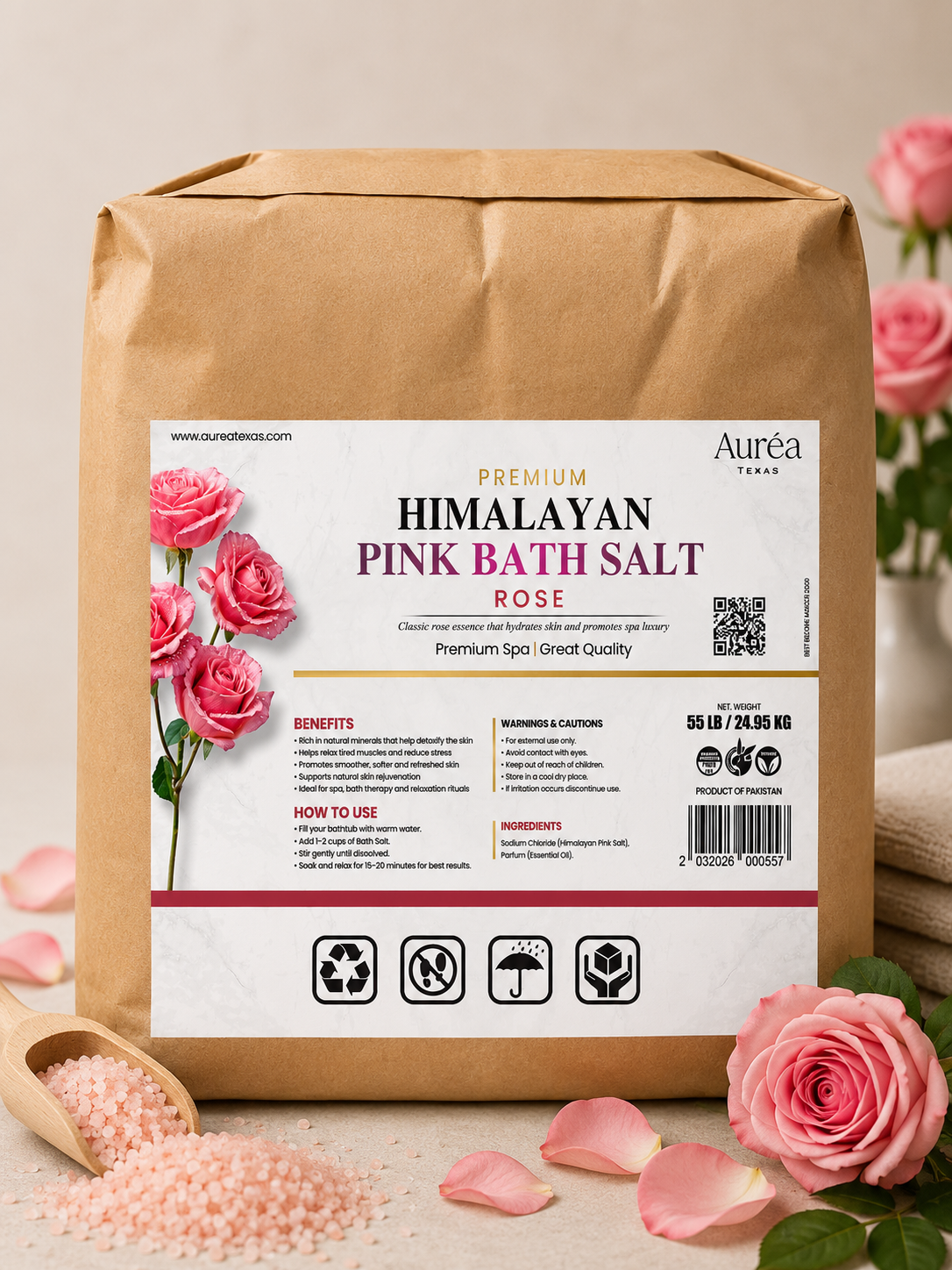 Premium Himalayan & Epsom Bath Salt – 55 lb Bag