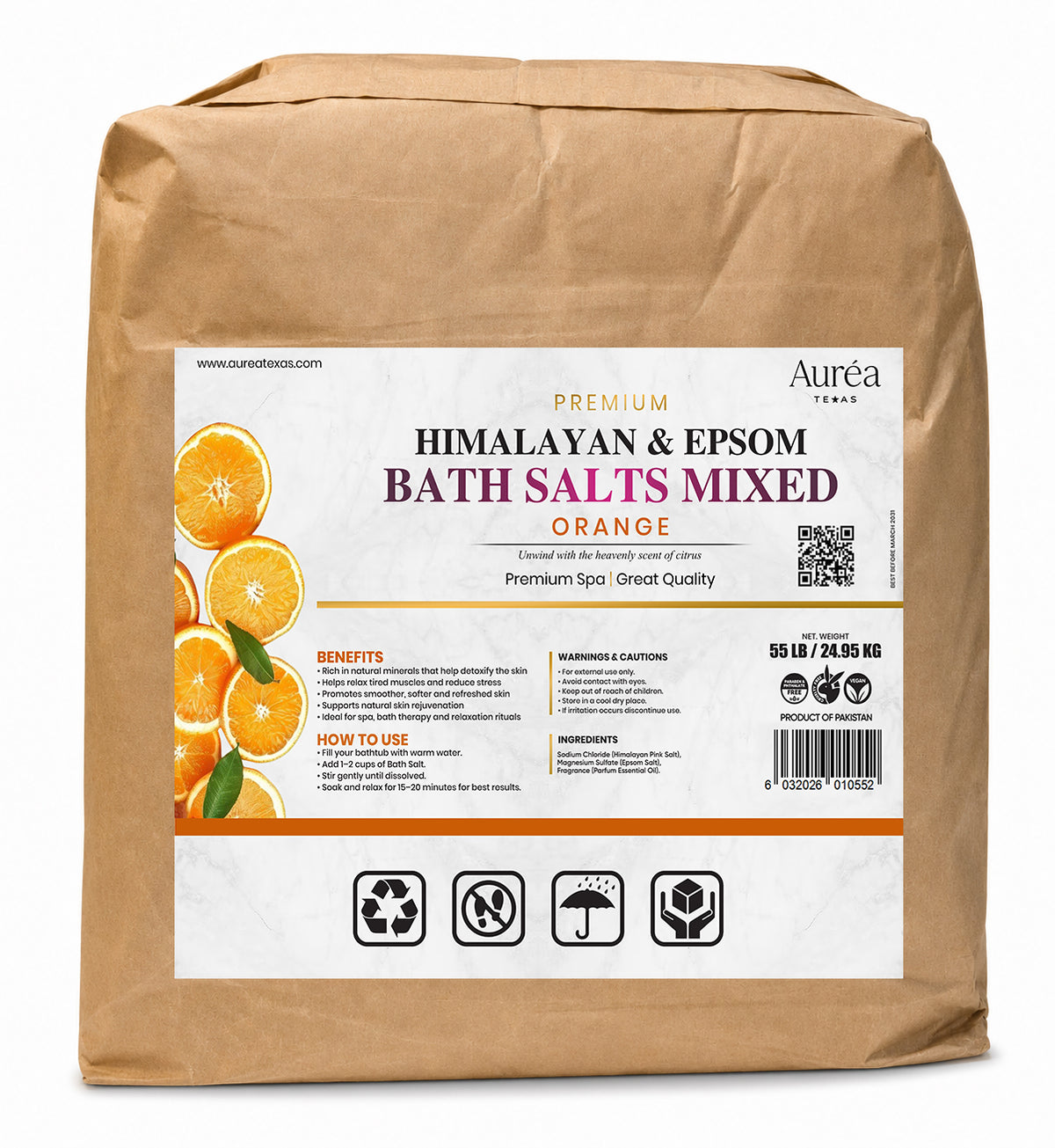 Premium Himalayan & Epsom Mixed Bath Salt – 55 lb Bag