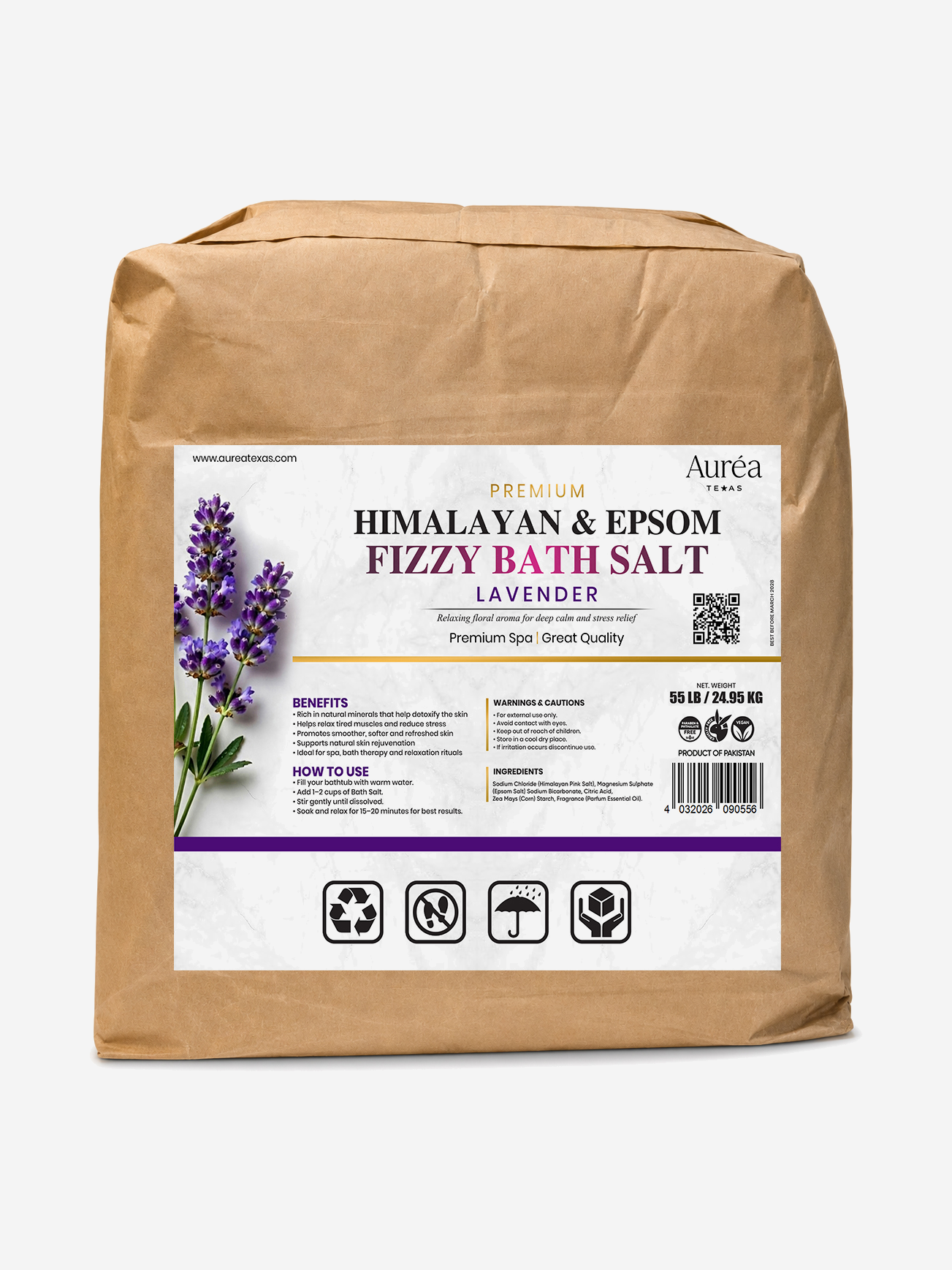 Premium Himalayan & Epsom Fizzy Bath Salt – 55 lb Bag