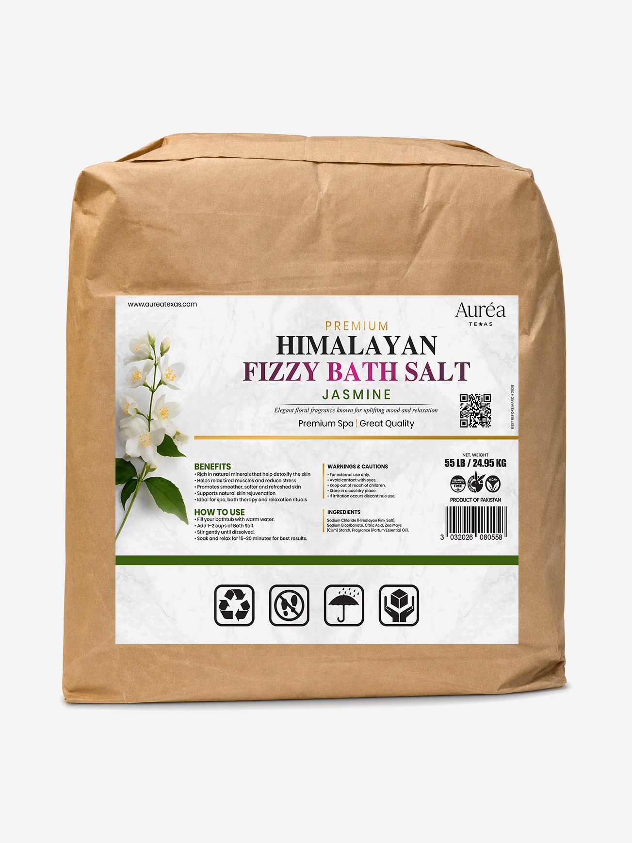 Premium Himalayan Fizzy Bath Salt – 55 lb Bag