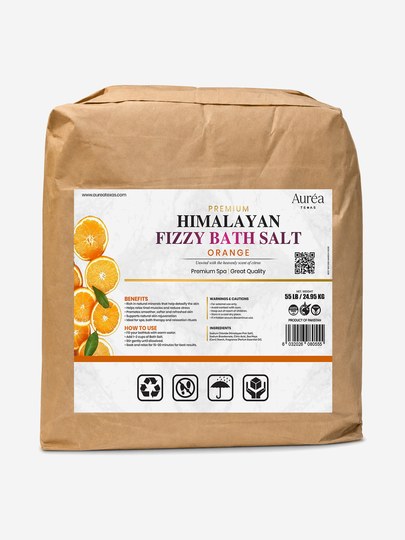 Premium Himalayan Fizzy Bath Salt – 55 lb Bag