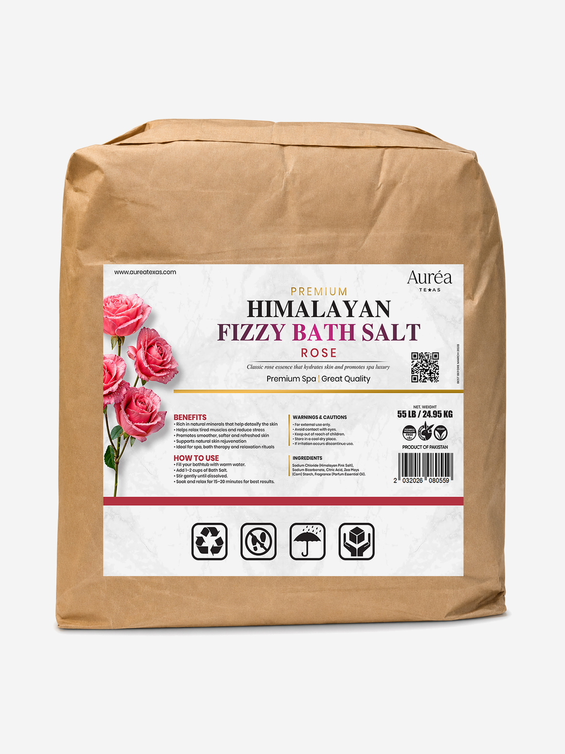 Premium Himalayan Fizzy Bath Salt – 55 lb Bag