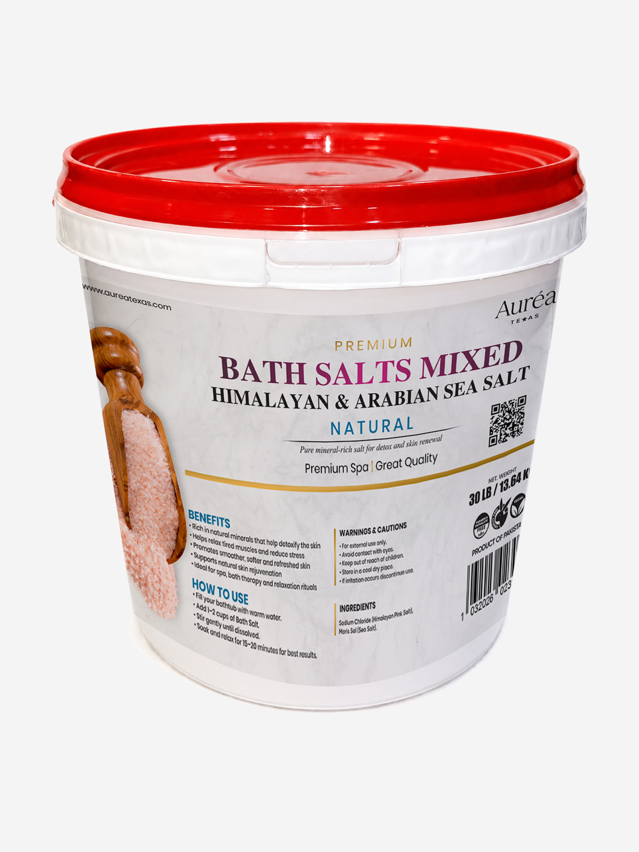 Premium Himalayan & Non-Refined Sea Salt Bath Mixed – 30 lb Bucket
