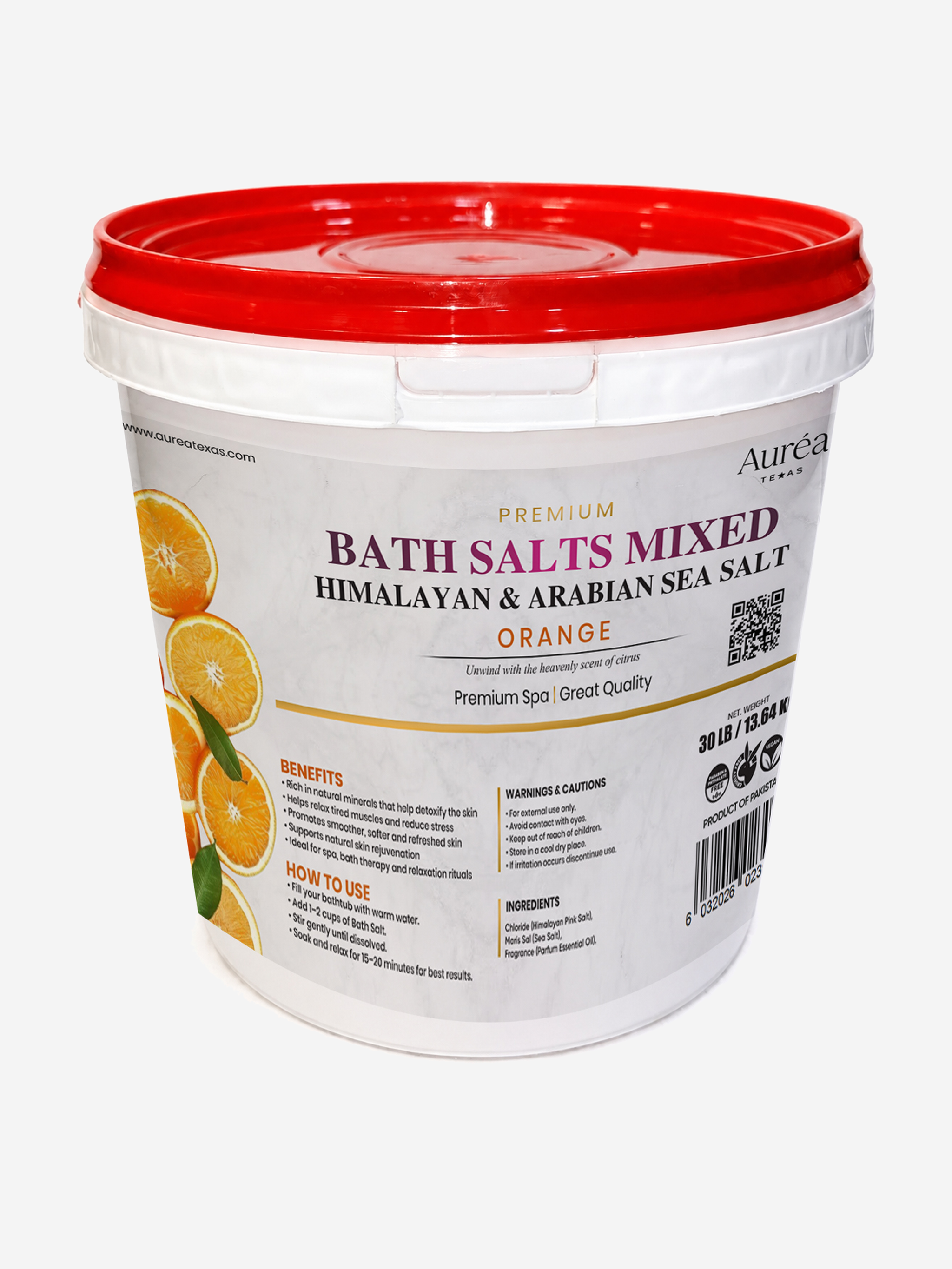 Premium Himalayan & Non-Refined Sea Salt Bath Mixed – 30 lb Bucket