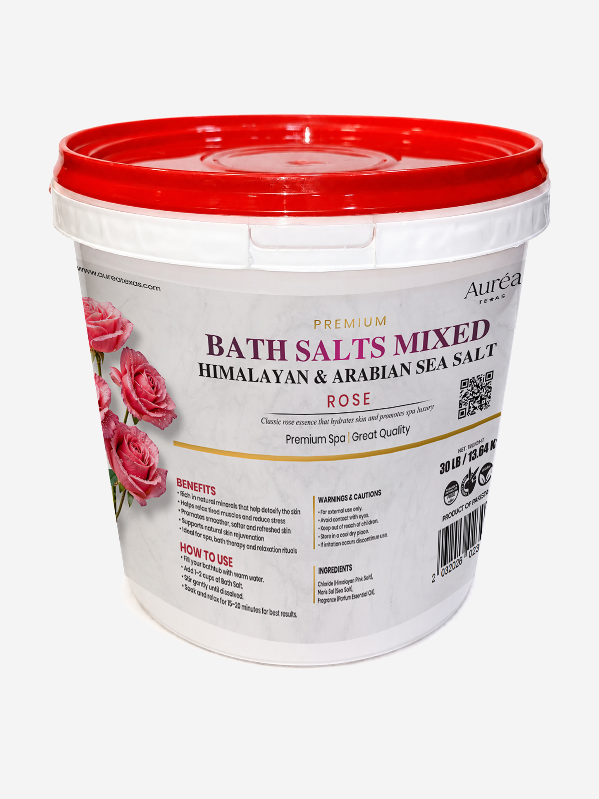 Premium Himalayan & Non-Refined Sea Salt Bath Mixed – 30 lb Bucket