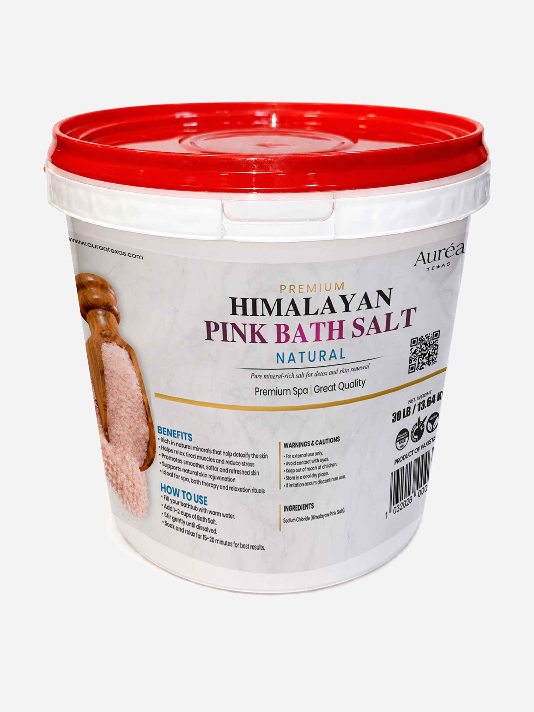 Premium Himalayan Pink Bath Salt – 30 lb Bucket